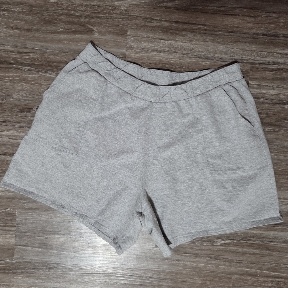 Hanes Just My Size Womens Gray Cotton Jersey Pull-On Shorts Size 3X